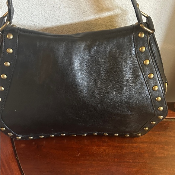 Kate Landry Handbags - Kate Landry Black Studded Leather Shoulder Bag